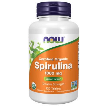 Now Foods Spirulina 1000 mg, 120 comprimate vegane