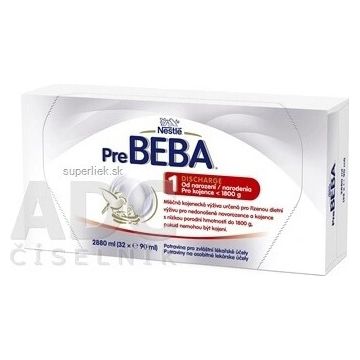 PreBEBA 1 DISCHARGE 32×90 ml, formulă pentru sugari (pentru nou-născuți până la 1800 g)