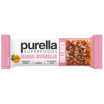 Purella SuperFoods Collagen Bar, mango-maracuja, 40g