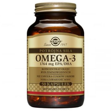 Solgar, Omega 3, puterea triplă a EPA/DHA, 50 capsule