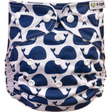 T-TOMI Scutece AIO - Set de schimbare Snaps Whales 1×2 buc, chiloți pentru scutece