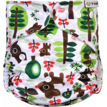 T-TOMI Scutece scutec AIO - schimbare set snaps Trees 1 × 2 buc, chiloți scutec