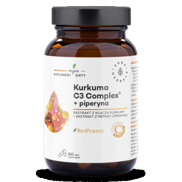 Aura Herbals Turmeric 500 mg C3 Complex + Piperine, 60 capsule