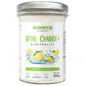 Biowen Vital Charge+ Electroliți, aromă de lămâie, 250 g