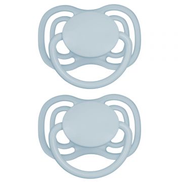 Canpol Babies, suzetă din silicon, simetrică, Nude, albastru, 23/227, de la 18 luni, 2 bucăți