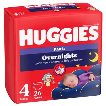 Chiloței de noapte Elite Soft Overnights Nr.4, 9-14 kg, 26 bucăți, Huggies 