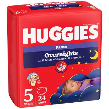Chiloței de noapte Elite Soft Overnights Nr. 5, 12-17 kg, 24 bucăți, Huggies 