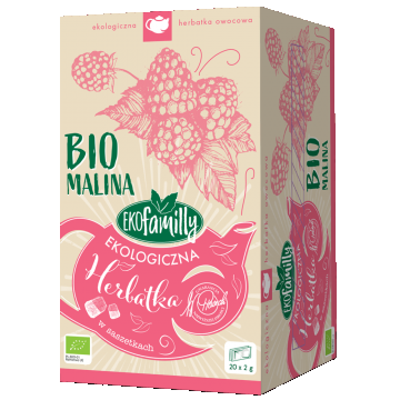 EkoFamily Bio Raspberry, ceai de fructe organic, 1,75 g x 20 plicuri