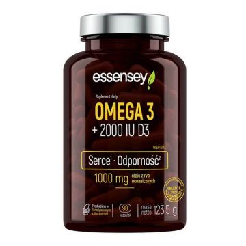 Essensey Omega 3 + 2000 UI D3, 90 capsule