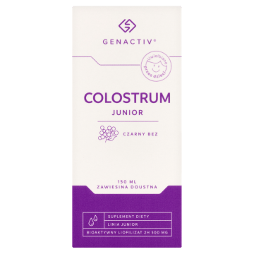 Genactiv Colostrum Junior Black Elderberry, suspensie orală, de la 3 ani, 150 ml