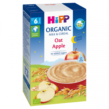 Hipp Terci de somn cu lapte și cereale, fulgi de ovăz și mere, după 6 luni, 250 g