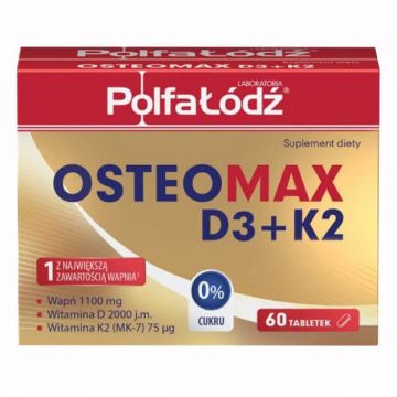 Laboratoria PolfaŁódź Osteomax D3 + K2, 60 comprimate