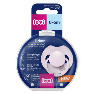 Lovi Prime, suzetă, silicon, dinamic, Lilac, 34/420, 0-6 luni, 1 buc