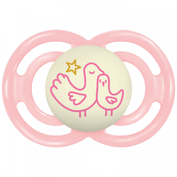MAM Perfect Night, suzetă, silicon, ortodontic, Planet Love, fată, de la 6 luni, 1 buc