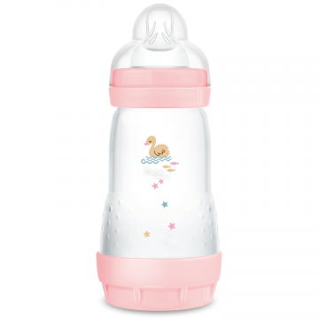 MAM Perfect Start Anti-Colic, biberon anti-colic, cu tetină din silicon, Sealife, fetiță, de la 2 luni, 260 ml