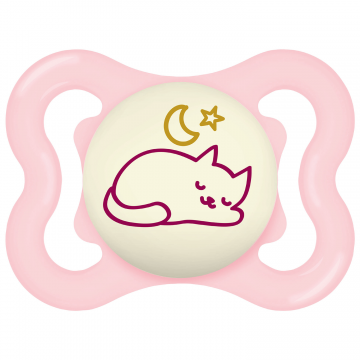 MAM Supreme Night, suzetă, silicon, ortodontic, Planet Love, fată, de la naștere, 1 buc