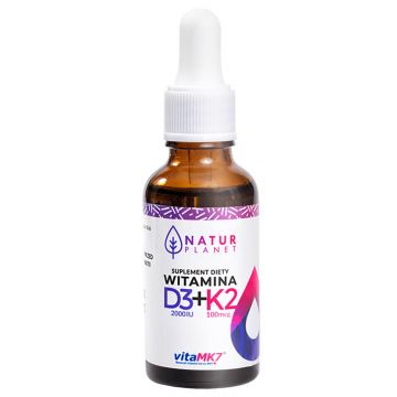 Natur Planet Vitamina D3+K2 Forte picături, 30 ml