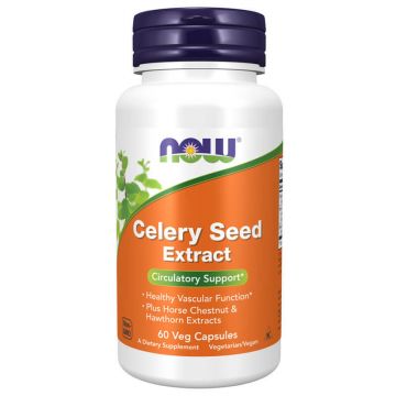 Now Foods Extract de semințe de țelină, semințe de țelină, 60 capsule vegane