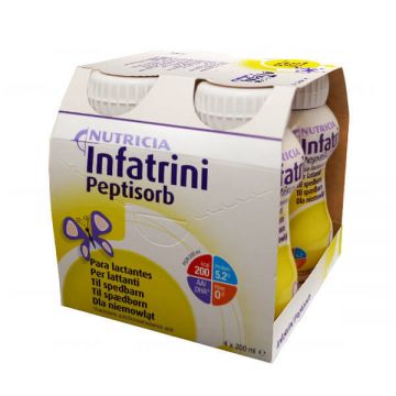 Preparat nutritiv pentru bebeluși de la naștere și copii Infatrini Peptisorb, 4 x 200 ml, Nutricia