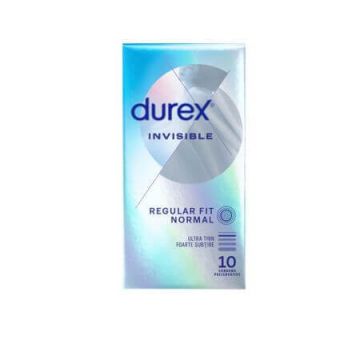 Prezervative Invisible Regular Fit Normal, 10 bucati, Durex