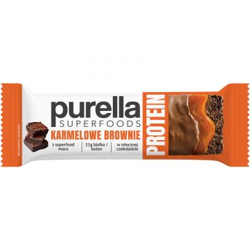 Purella Superfoods Protein, baton proteic, caramel brownie, 45 g