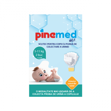 Scutec pentru copii cu punga pentru colectarea urinei, 5-11 kg, 2 bucati, Pinemed