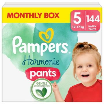 Scutece Harmonie Pants, mărimea 5, 12-17 kg, 144 bucăți, Pampers