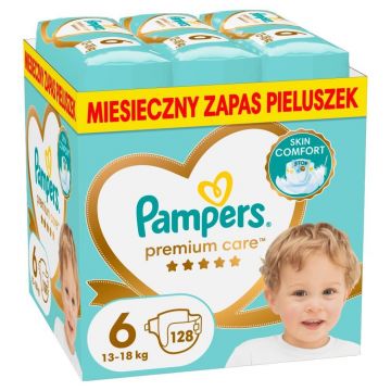 Scutece Premium Care, mărimea 6, 13-18 kg, 128 bucăți, Pampers