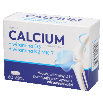 SEMA Lab Calciu + vitamina D3 + vitamina K2 MK-7, 60 comprimate tari