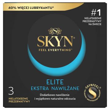 Unimil Skyn Elite Extra Lubricated, prezervative non-latex, extra umezite, 3 bucăți