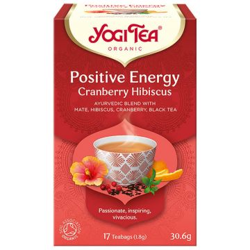 Yogi Tea, ceai de energie pozitivă, merișor-hibiscus, 1,8 g x 17 pliculețe