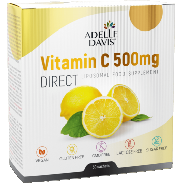 Adelle Davis Vitamina C DIRECT 500mg, pliculețe 30 buc