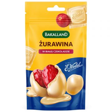 Bakalland Cranberries în ciocolată albă, 74 g