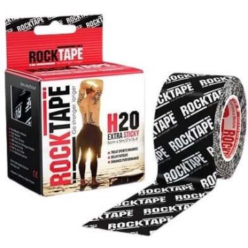 Banda kinesiologică RockTape H2O, logo negru 5 m