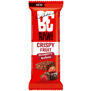 BeRAW! Crispy Fruit, baton, căpșuni & brownie, 40 g