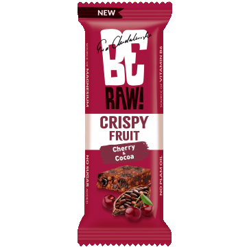 BeRAW! Crispy Fruit, baton, cireșe și cacao, 40 g