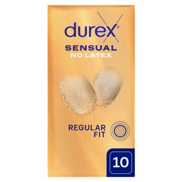 Durex Sensual No Latex, prezervative fără latex, 10 bucăți