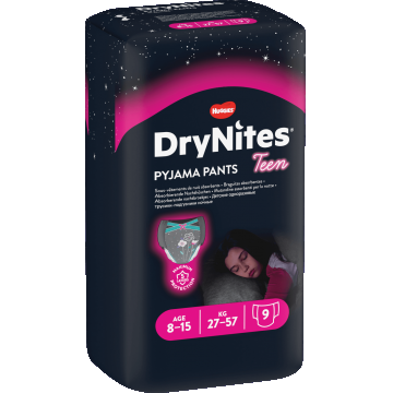 Huggies® Dry Nites mari pentru fete scutece 27-57 kg, 9 buc