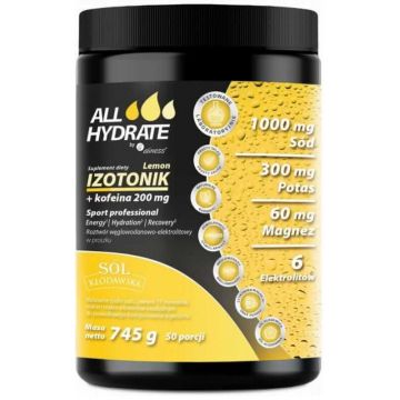 Isotonic Lămâie + Cafeină 745g ALLHydrate