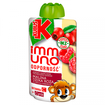 Kubuś Immuno Odporność, mousse, zmeură, măceșe, 100 g