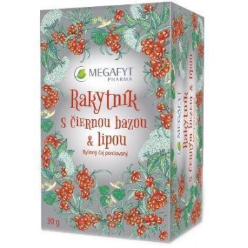 Megafyt Cătină de mare cu ceai de fructe de soc negru și lime 20 x 1,5 g