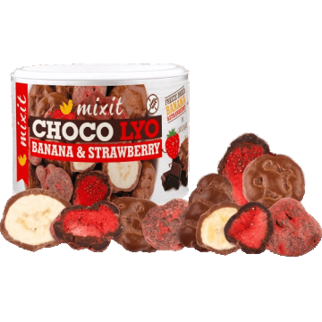 Mixit Banane și căpșuni crocante acoperite cu ciocolată, 150 g