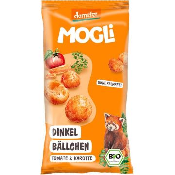 MOGLi BIO Bile de spelt cu roșii și morcovi cu certificare Demeter 40 g