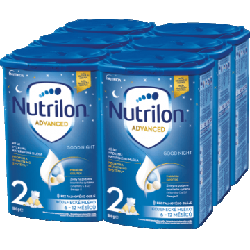 Nutrilon 2 Good Night follow-up formulă de lapte praf pentru un somn bun. 6 x 800 g