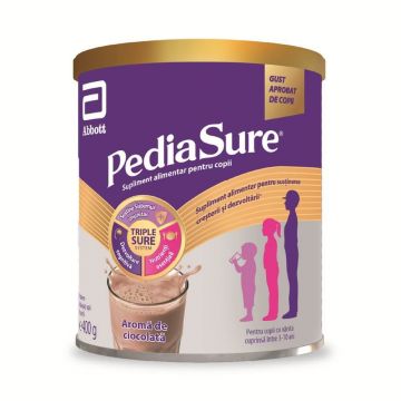 PediaSure  cu aroma de ciocolata pulbere, 3-10 ani, 400 g, Abbott