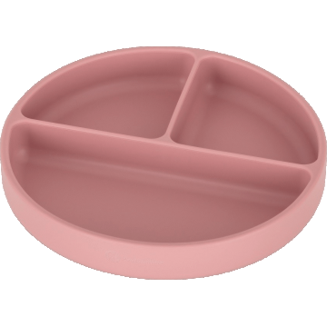 Petite&Mars Farfurie împărțitoare din silicon Round Take&Match Dusty Rose 6m+