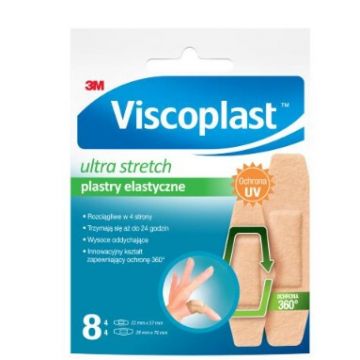 Plasturi elastice Viscoplast Ultra Stretch, 8 bucăți