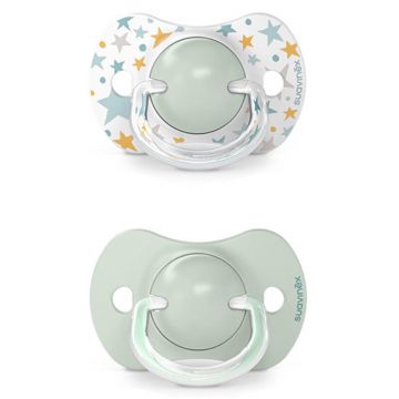 Suavinex Dreams SX Pro, manechin fiziologic, silicon, verde, 6-18 luni, 2 bucăți