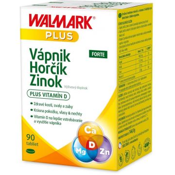 Walmark Calciu Magneziu Zinc FORTE 90 comprimate