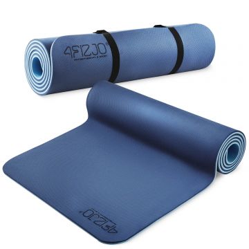 4Fizjo, covor de exerciții TPE, antiderapant, albastru, 6 mm, 1 buc
